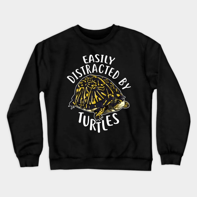 Distracted By Box Turtles Crewneck Sweatshirt by Psitta